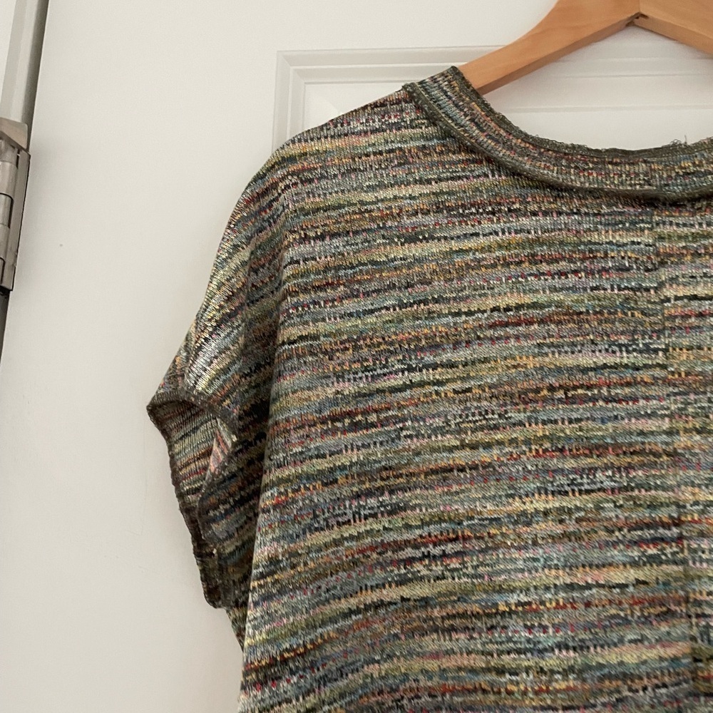 Linda Lundstrom Muticolored Rainbow Knit Jacket Sweater Set Lagenlook - Picture 6 of 9